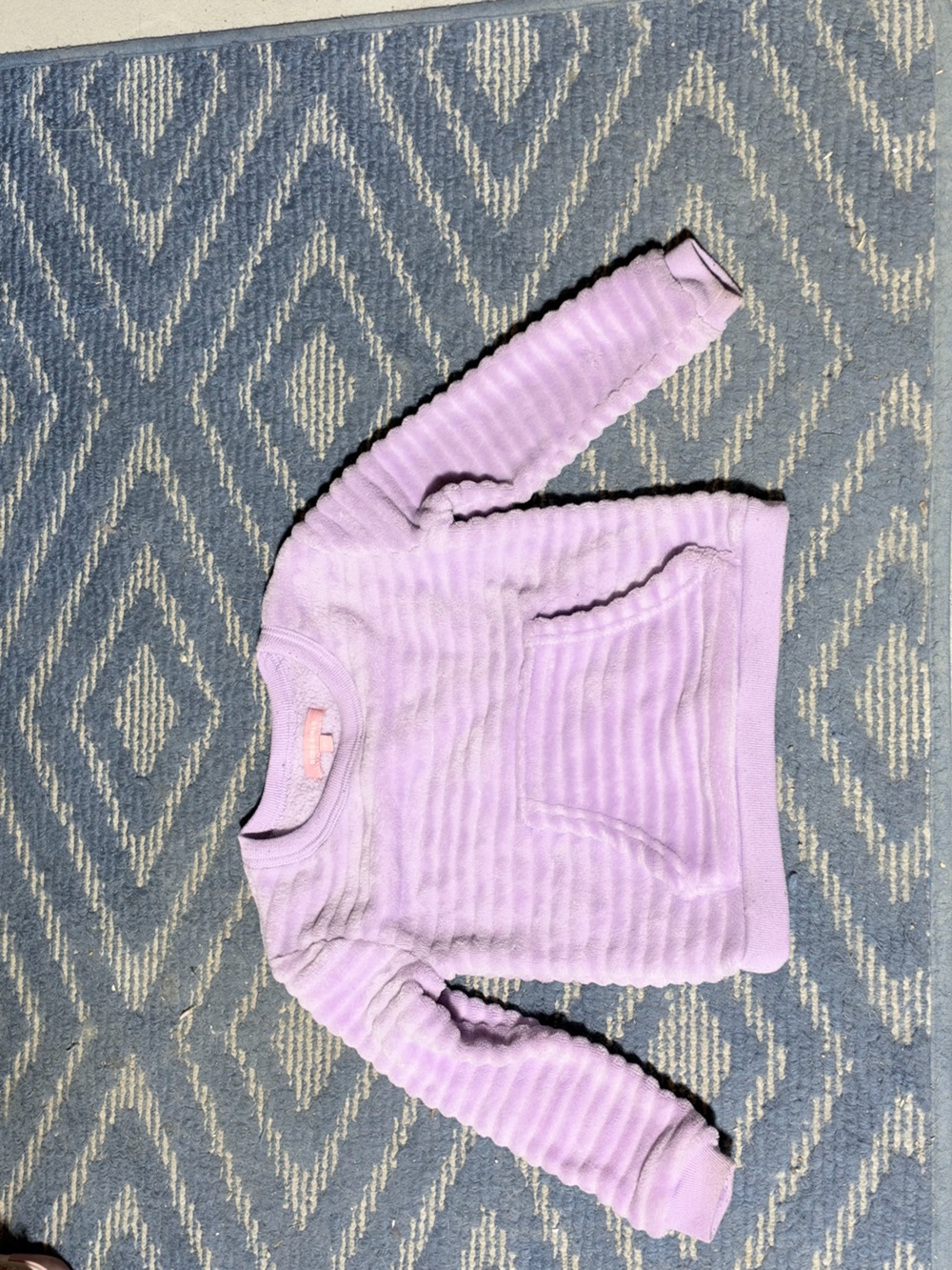 BCBG Girls' Ribbed Plush Pullover Sweatshirt - Light Purple